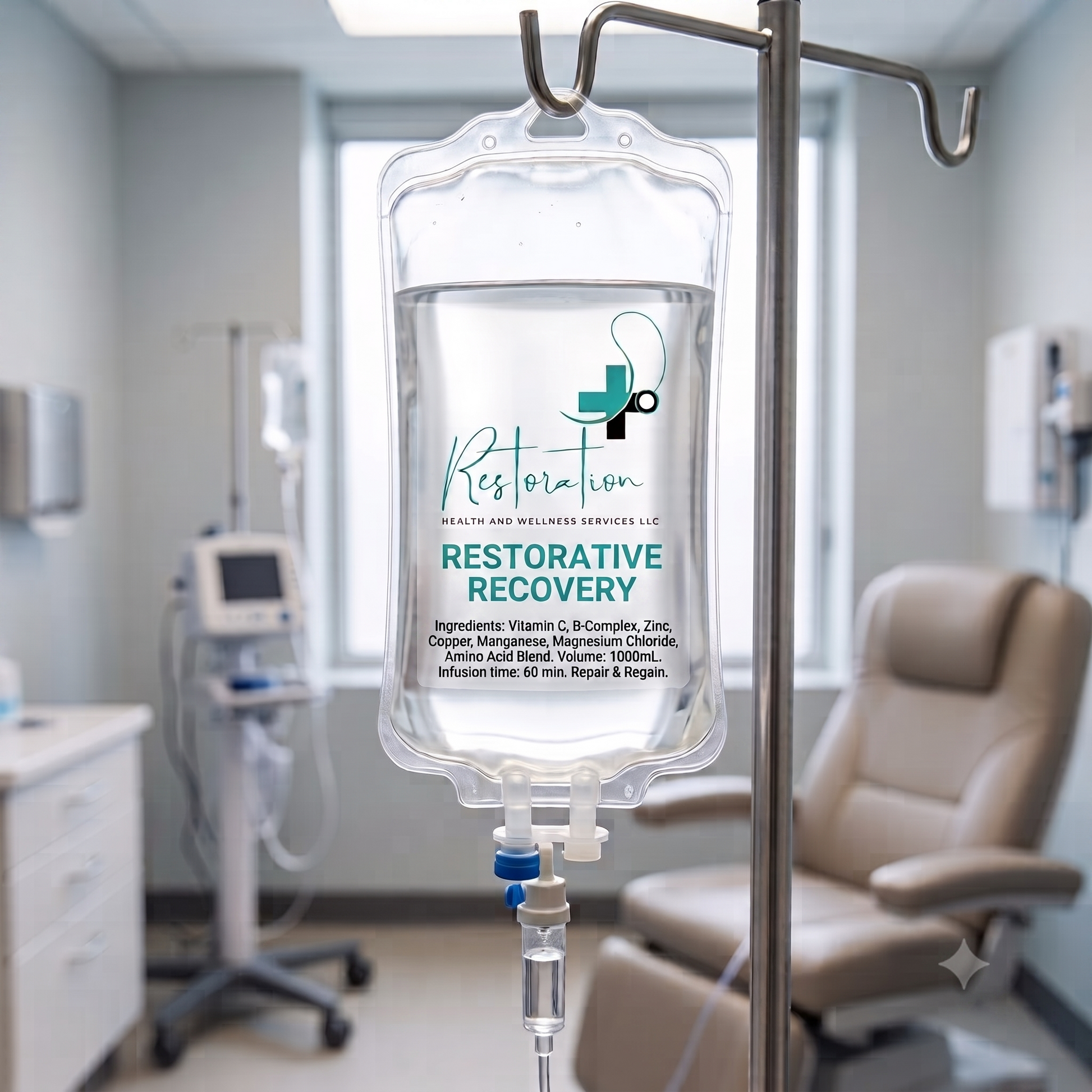 Restorative Recovery IV Drip - 500mL | Athletic Performance & Injury Recovery | Restoration Health